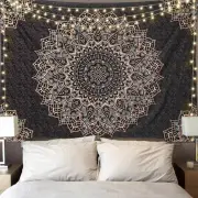 Black Mandala Tapestry Wall Hanging Psychedelic Wall Tapestry Aesthetic