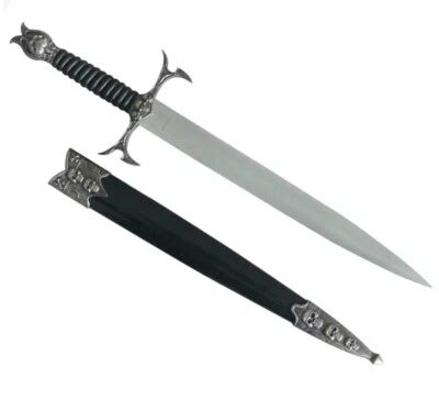 Medieval Knight Short Sword Dagger Skull Miniature New
