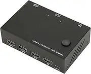 Dual Monitor KVM Switch, 4K 30Hz, USB Keyboard Mouse, HD Interface Converter, 2 Port