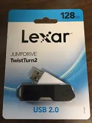 Lexar JumpDrive TwistTurn 2, 128GB USB 2.0 *NEW UNOPENED* free shipping
