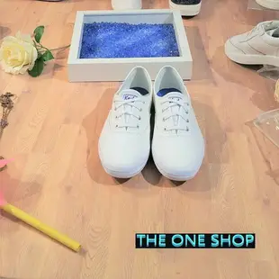 TheOneShop Keds 經典款 小白鞋 帆布 藍標 白色 全白 薄底 修長 百搭 基本款 帆布鞋 品牌主打 穿搭必備 WF34000