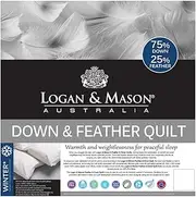 Logan & Mason 75/25 Duck Down and Feather Quilt, Queen Bed, White, QU853