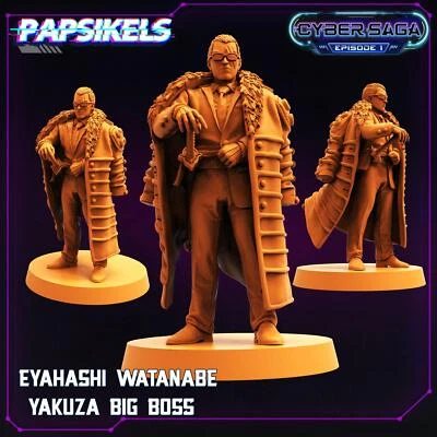 3D Printed Papsikels Cyberpunk Sci-Fi Eyahashi Watanabe Yakuza Big Boss Cyber
