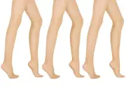 Skin Color Pantyhose for Women Sheer Tights 20 Denier 3 Pairs