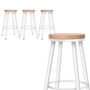 ALFORDSON Set of 4 Bar Stools Retro Kitchen Vintage Chair Industrial Rocio White