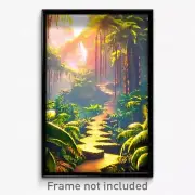 Pixel Art Poster - Valuable Jungle (8 Bit Psychedelic Trippy Video Game Print)