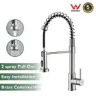 Kitchen Mixer Tap Brushed Nickel Sink Taps Laundry Mixer Tap Pull Out Spout