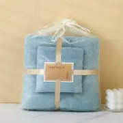 GGP Blue Soft And Absorbent Towel Set Wrap Towel And Bath Towel Set For Ultimate Comfort Bath Towel 140*70Cm, Face Towel 75*35Cm