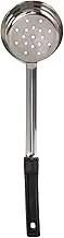 XIASABA Sauce Spoon Pizza Multipurpose Food Grade Stainless Steel Spread Measuring Spoon for Kitchen Cooking Blue 8oz Scoop Without Holes (Black 6oz (Holes Drain))
