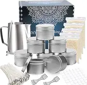 [TEPENAR] Candle Making Kit Supplies – Beewax Candle Craft Tools Including Heat-Proof Container, 8 Candle Jars, Clips, Spoon, Stickers, Wicks and Beeswax
