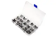 Lixada 75Pcs/Box 15 Sizes Telescopic Fishing Rod Guide Tip Repair Kit Rod DIY Eye Rings Fishing Rod Guide Fishing Tackle
