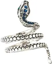 [Yhsioaklo] Snake Rings for Women, Snake Rings for Men - Open Rings, Adjustable Snake Ring with Rhinestones, Decoration for Costume, Cosplay Accessories