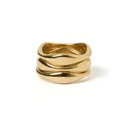 Triple Dune Gold Ring Stack