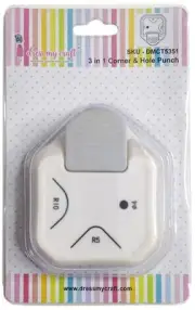 2 Pack Dress My Craft 3 in 1 Paper Punch-Corner & Hole DMCT5351