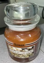 Yankee Candle Black Band Chocolate Chip Cookie Medium 14.5oz Jar White Label NEW