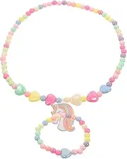[VALICLUD] 1 Set Unicorn Jewelry for Adorable Beaded Necklace Bracelet Kit Unicorn Design for Birthday Parties Themed Events Durable Material