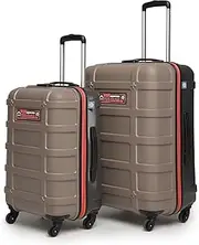 [uppercase] Cargo Trolley Bag Set of 2 (M+L) Cabin & Check-in Hardsided LuggageSecure Combination Lock Scratch-proof Surface Mesh ConviPack Suitcase for Men & Women 2000 Days Warranty, Taupe, Luggage