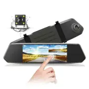 Espejo Retrovisor Con Camara De Seguridad 7" Reversa y Frontal Para Coche Auto
