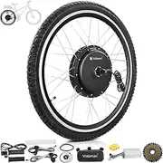 Voilamart Electric Bicycle Hub Motor Rear Wheel Conversion Kit 26" 48V 1500W E Bike Rear Wheel Conversion Kit with Intelligent Controller and PAS System (Without Battery)