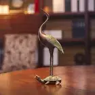 Copper metal Chinese turtle crane gift crafts home decoration gifts for friends