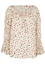 Khaite Leny Floral-print Satin top - Natural - 10 10