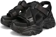 ORiental TRaffic(オリエンタルトラフィック) 51224 Women's Sandals, Lightweight, Volume, Thick Sole, Sneaker Sole, Velcro Tape, Anti-Fatigue, Belt Sandals