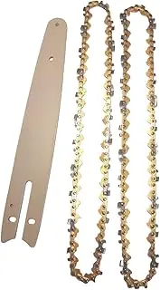 8 Inch Golden Chains Set for Electric Chainsaw Chain Parts Metal Guide Plate Chain Saw Blade Replacement Guide Bar Power Tool