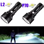 P70/L2 LED Flashlight Tactical Light High Bright Torch USB Rechargeable Lamp
