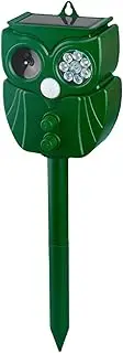 Solar Ultrasonic Animal Repeller | Solar Operated Lights Up Squirrel Repeller,Waterproof Multifunctional for Outside, Landscape, Lawn, Yard, Farm
