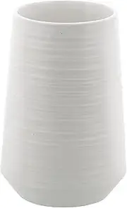 [CosmoLiving by Cosmopolitan] Porcelain Ribbed Vase, 5" x 5" x 7", White