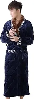 [LILIUPEILONG] Towel Robe Winter Men's Thick Flannel Robe Pajama Bathrobe Cotton Home Clothes