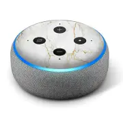 Vinyl Decal Skin for Amazon Echo Dot 3rd Gen - While Gold Marble