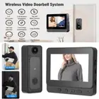 Wireless Video Door Bell Intercom Audio System Monitor Doorbell Camera Kit Black