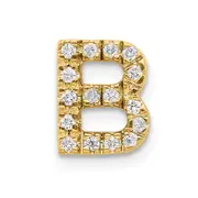 14K Yellow Gold Real Diamond Initial B Charm
