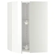 METOD corner wall cabinet with carousel, white/Ringhult white, 68x37x100 cm