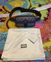 NEW AUTH GUCCI OPHIDIA GG SUPREME MONOGRAM COATED CANVAS MINI BELT BAG 85-34