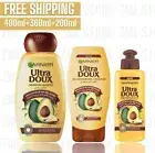 Garnier Ultra Doux Avocado Shampoo 400ml +Conditioner 360ml+Leave In Cream 200ml