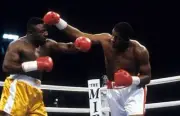 Riddick Bowe Throws A Punch V Bert Cooper 2 Old Boxing Photo