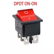 ON ON OFF Rocker Switch DPDT with Neon Lamp 16A250VAC for Treadmill Coffee Pot