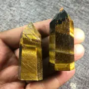Natural Quartz Crystal Tiger's eye Obelisk Wand Energy Healing 2pcs