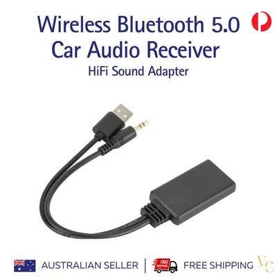 Bluetooth 5.0 Car Audio Receiver | HiFi Sound Adapter USB AUX Wireless