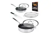 Copper Chef Titan 5-Piece Pan Stainless Steel Set with Super Non-Stick Coating