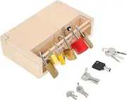 FELTECHELECTR Mini Padlock Toy for Toddlers Boys and Girls Toys Heart Locks and Keys for Intellectual Development