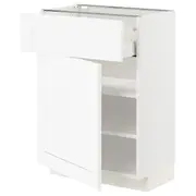 METOD / MAXIMERA base cabinet with drawer/door, white Enköping/white wood effect, 60x37x80 cm