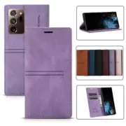 Leather Flip Wallet Case for Samsung S24 S23 S22 S21 S20 FE Ultra Plus Note 10 9