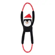 ZippyPaws Holiday RopeTugz Penguin Interactive Durable Rope Toy for Dogs
