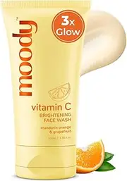 Moody Vitamin C Brightening Face Wash with Mandarin Orange | Gently Cleanses, Hydrates & Reduces Dark Spots | Face Cleanser For Normal, Oily & Combination Skin | Men & Women | 100 ML