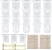 23 Pcs Measuring Cups, 100ml Epoxy Mixing Cups, Plastic Measuring Cup with 30 pcs Paint Stir Sticks, Liquid Measuring Cups, Graduated Panting Mixing Cups for Mixing Painting, Pigments, Stain, Resin