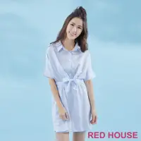 在飛比找momo購物網優惠-【RED HOUSE 蕾赫斯】清新條紋蝴蝶結洋裝(共2色)
