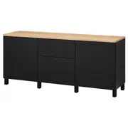 BESTÅ storage combination with drawers, black-brown/Lappviken/Stubbarp black-brown, 180x42x76 cm